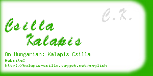 csilla kalapis business card